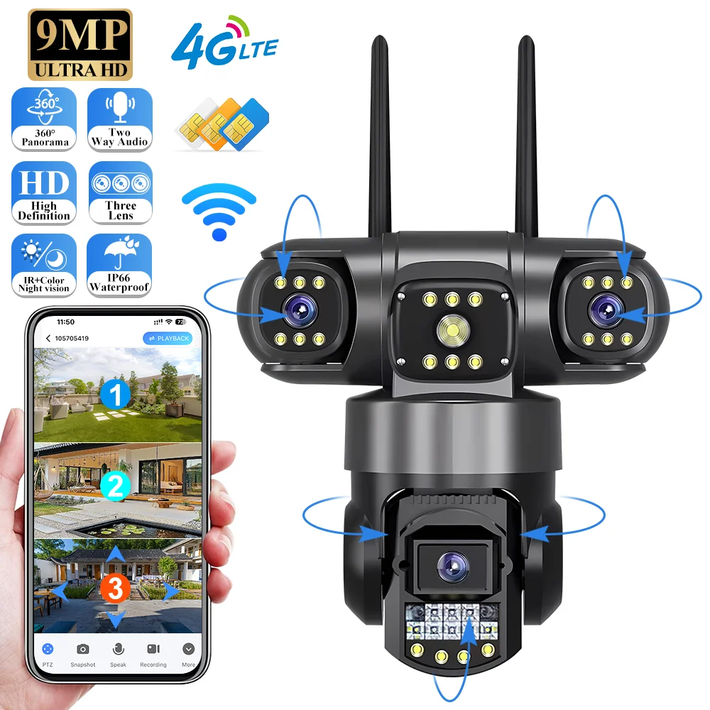 Smart Home Camera Ezviz - V380 Pro 4G 방수 야외 카메라