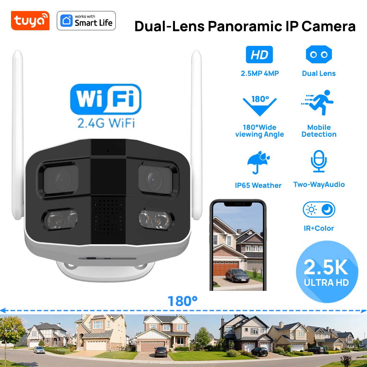 Tuya Smart 4MP 2.5K 듀얼 렌즈 대형 와 - Smart Home Camera Ezviz 리뷰 및 가격