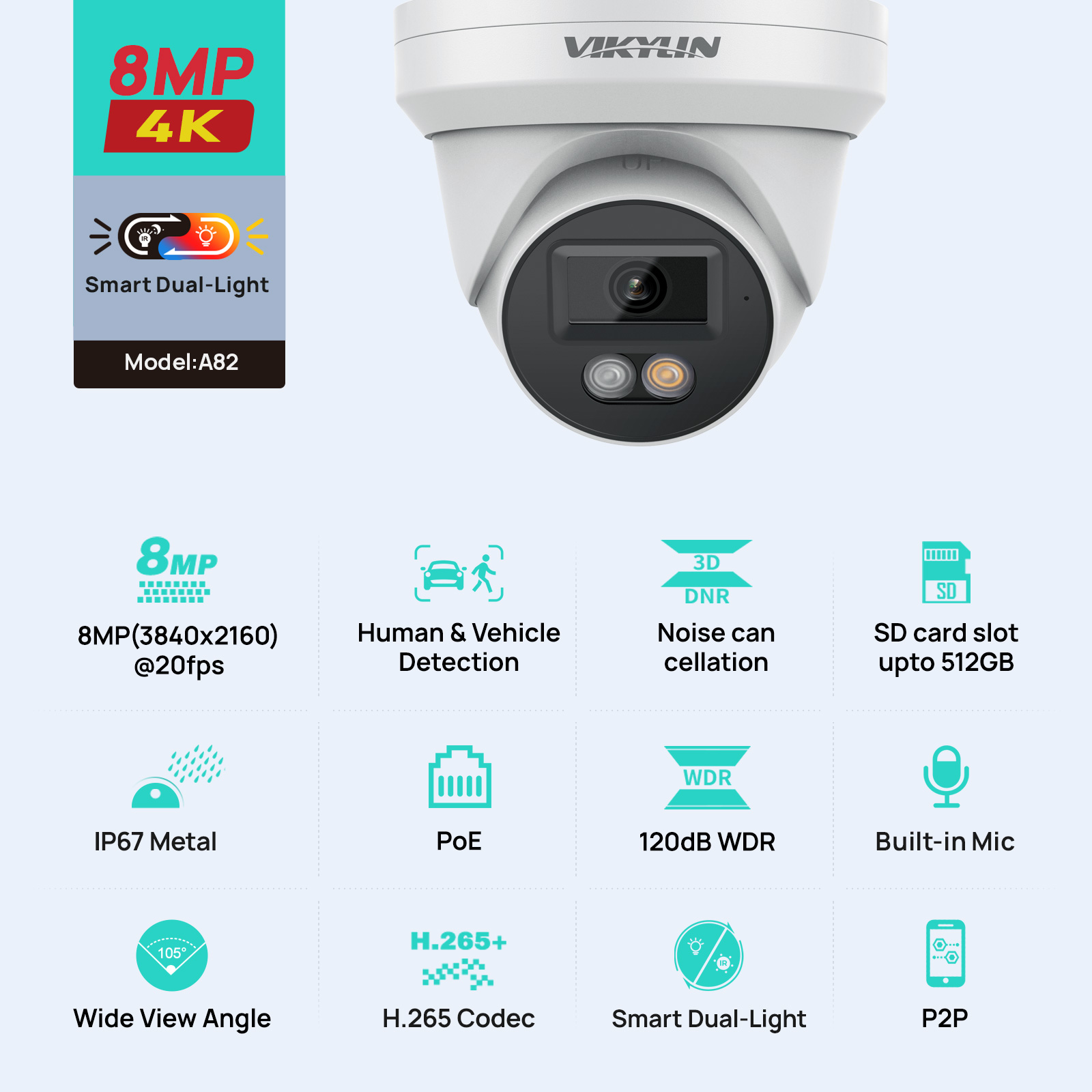 VIKYLIN 8MP IP 보안 카메라 Poe 4K 스 - Smart Home Microsoft 리뷰 및 가격